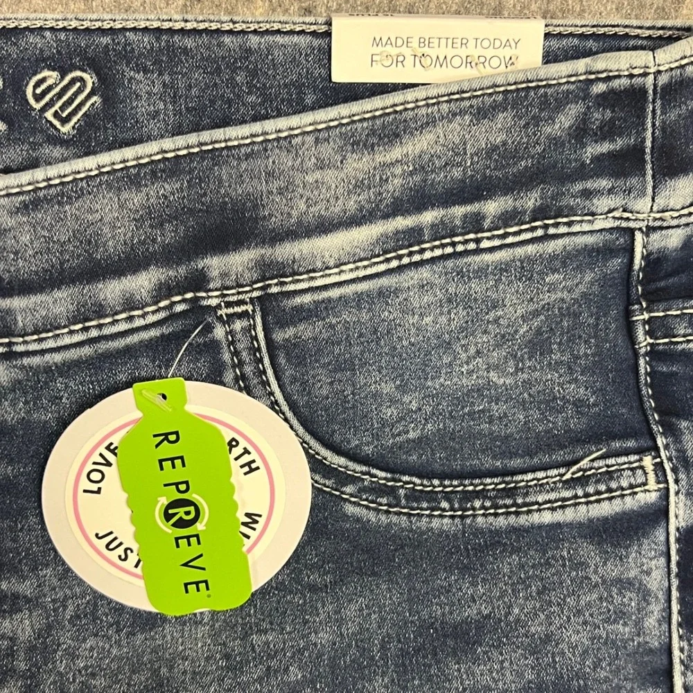 Justice Denim Leggings Girls 16 Plus Blue New Acid Wash Stretch Jeggings Pull On